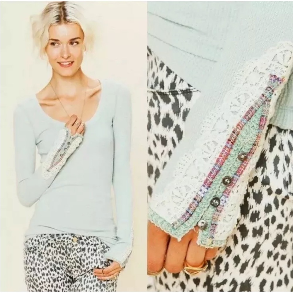 Free People XS Mint Meadow Fiesta Thermal